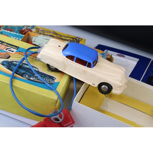 1385 - Boxed Marx Battery Operated Electric Car in white with blue roof and red controller plus a boxed Cor... 