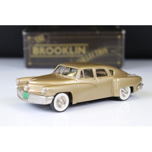 1398 - Boxed Brooklin Collection BRK. 2A 1948 Tucker Torpedo diecast model in metallic gold (diecast ex, bo... 