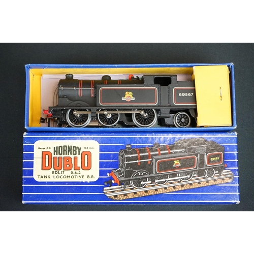 127 - Quantity of Hornby Dublo model railway to include 2 x boxed locomotives (3231 0-6-0 Diesel Electric ... 