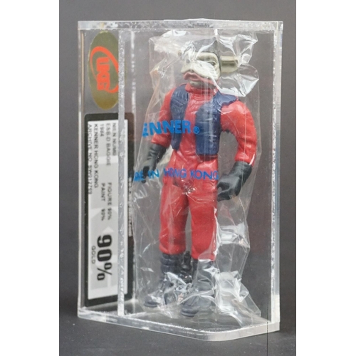 1646 - Star Wars - UKG graded cased Nien Numb figure in original Kenner baggy (1984), Figure 90% Paint 90% ... 