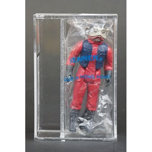 1646 - Star Wars - UKG graded cased Nien Numb figure in original Kenner baggy (1984), Figure 90% Paint 90% ... 