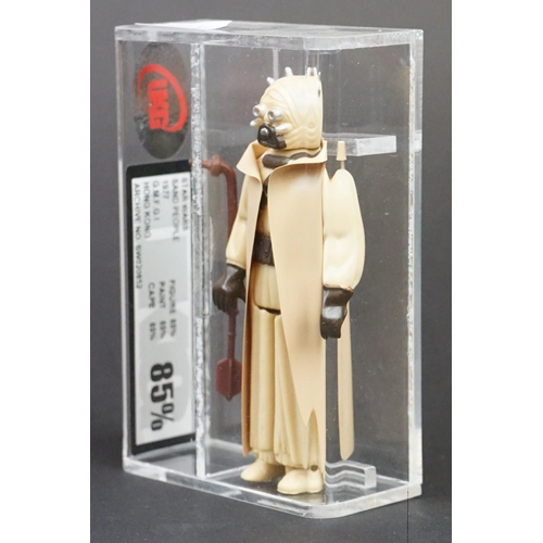 1647 - Star Wars - UKG graded cased Sand People figure with accessory (1977), Hong Kong, Figure 85% Paint 8... 