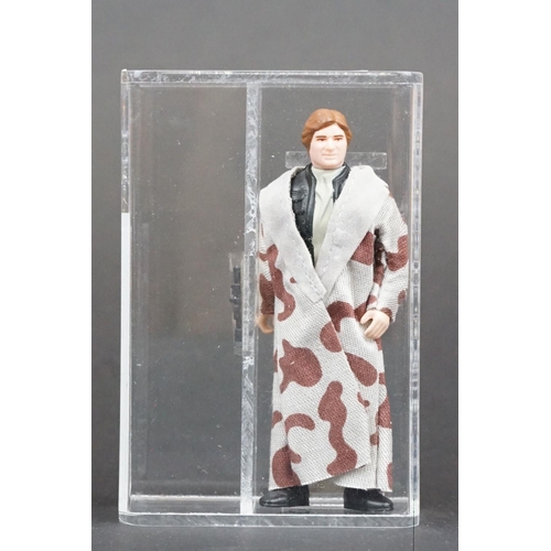 1653 - Star Wars - UKG graded cased Han Solo Trench Coat figure with accessory (1984), Figure 90% Paint 90%... 