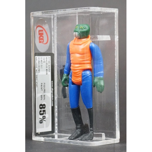 1655 - Star Wars - UKG graded cased Walrus Man figure with accessory (1978), Figure 90% Paint 85% Overall 8... 