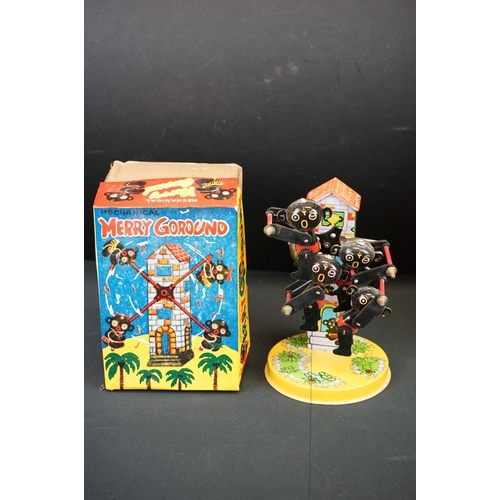 507 - Group of seven boxed tinplate toys, to include Monkey On A Tricycle, Ice Cream Vender, Clown Drummer... 