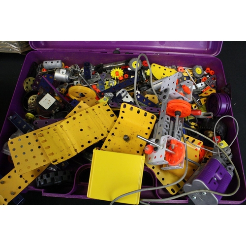 423 - Meccano - Quantity of play worn & part built Meccano including boxed contemporary examples and a mid... 