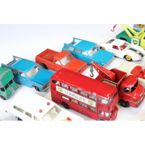 1387 - 40 Mid 20th C onwards play worn diecast models to include Matchbox, Budgie and Charbens featuring ro... 