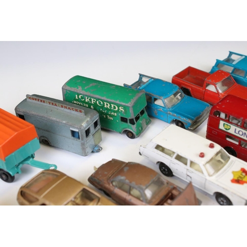 1387 - 40 Mid 20th C onwards play worn diecast models to include Matchbox, Budgie and Charbens featuring ro... 