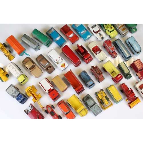 1387 - 40 Mid 20th C onwards play worn diecast models to include Matchbox, Budgie and Charbens featuring ro... 