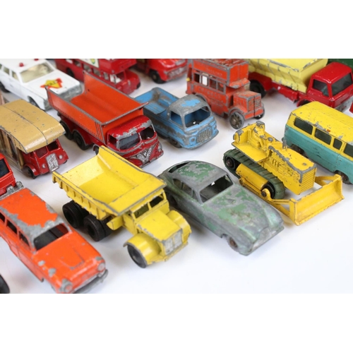 1387 - 40 Mid 20th C onwards play worn diecast models to include Matchbox, Budgie and Charbens featuring ro... 