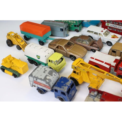 1387 - 40 Mid 20th C onwards play worn diecast models to include Matchbox, Budgie and Charbens featuring ro... 