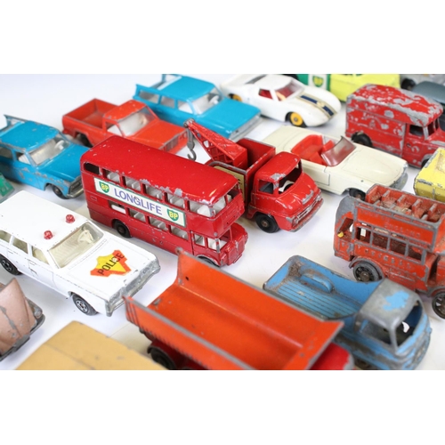 1387 - 40 Mid 20th C onwards play worn diecast models to include Matchbox, Budgie and Charbens featuring ro... 