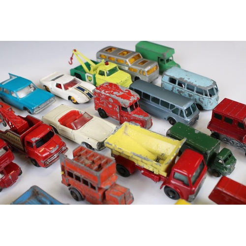 1387 - 40 Mid 20th C onwards play worn diecast models to include Matchbox, Budgie and Charbens featuring ro... 