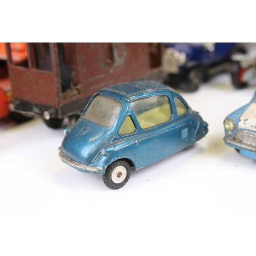 1388 - 21 mid 20th C onwards play worn diecast models to include Dinky, Corgi, Matchbox and Lledo, featurin... 