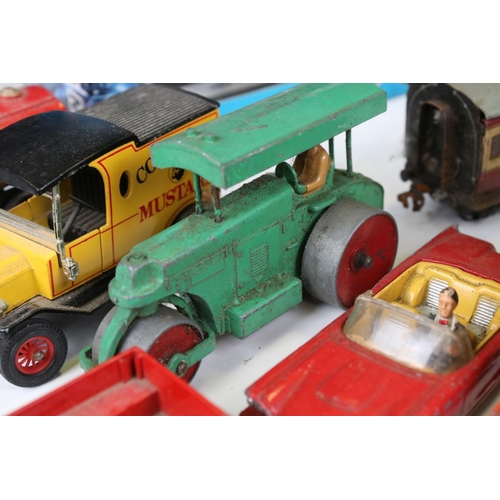 1388 - 21 mid 20th C onwards play worn diecast models to include Dinky, Corgi, Matchbox and Lledo, featurin... 