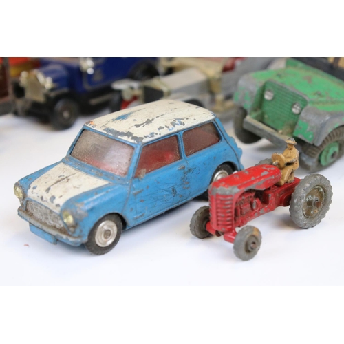 1388 - 21 mid 20th C onwards play worn diecast models to include Dinky, Corgi, Matchbox and Lledo, featurin... 