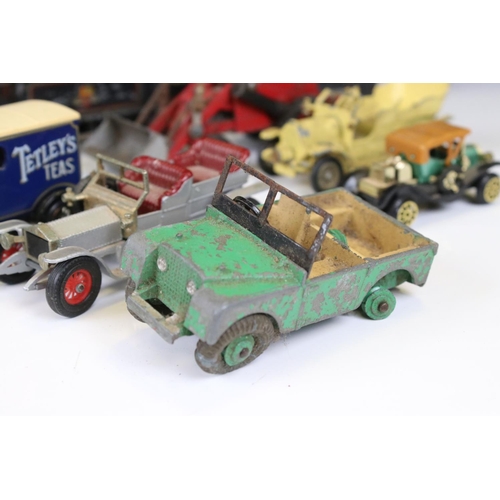 1388 - 21 mid 20th C onwards play worn diecast models to include Dinky, Corgi, Matchbox and Lledo, featurin... 