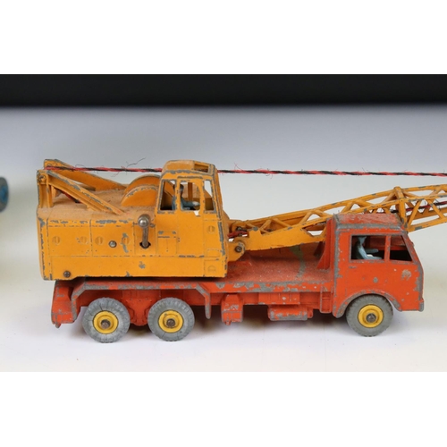 1391 - Eight mid 20th C play worn construction and commercial diecast models to include Dinky & Corgi examp... 