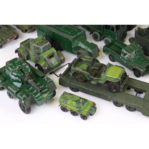 1392 - Around 45 mid 20th C onwards play worn diecast military models to include Dinky, Lone Star, Britains... 