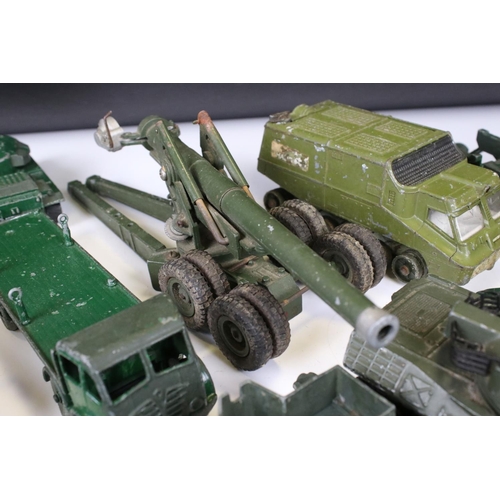 1392 - Around 45 mid 20th C onwards play worn diecast military models to include Dinky, Lone Star, Britains... 