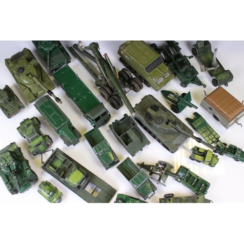 1392 - Around 45 mid 20th C onwards play worn diecast military models to include Dinky, Lone Star, Britains... 