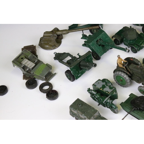 1392 - Around 45 mid 20th C onwards play worn diecast military models to include Dinky, Lone Star, Britains... 