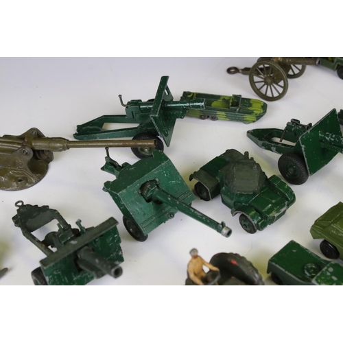 1392 - Around 45 mid 20th C onwards play worn diecast military models to include Dinky, Lone Star, Britains... 