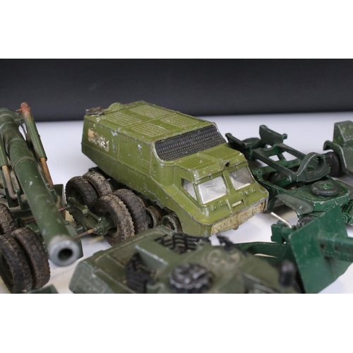 1392 - Around 45 mid 20th C onwards play worn diecast military models to include Dinky, Lone Star, Britains... 