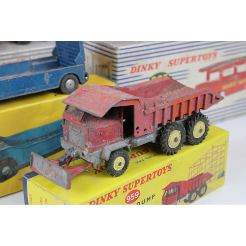 1393 - Six boxed diecast models to include 4 x Dinky Supertoys (985 Trailer For Car Carrier, 964 Elevator L... 