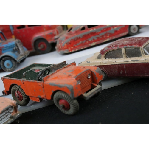 1394 - Collection of heavily play worn mid 20th C Dinky & Corgi diecast models to include commercials, road... 