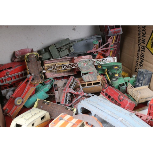 1394 - Collection of heavily play worn mid 20th C Dinky & Corgi diecast models to include commercials, road... 