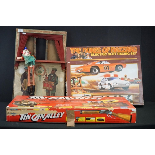 414 - JW S&S Spears & Son Bavaria puppet theatre plus a vintage clown puppet, boxed The Dukes of Hazzard e... 