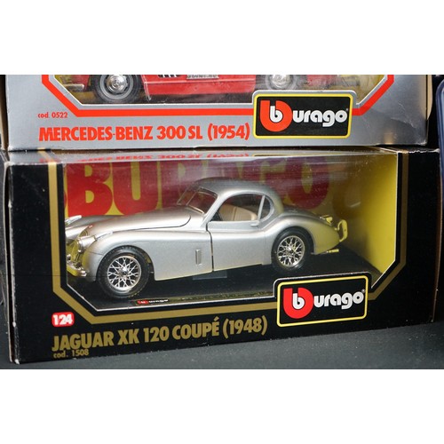 1244 - Collection of boxed & unboxed diecast models to include 2 x boxed Burago, 2 xcased Corgi Original Om... 