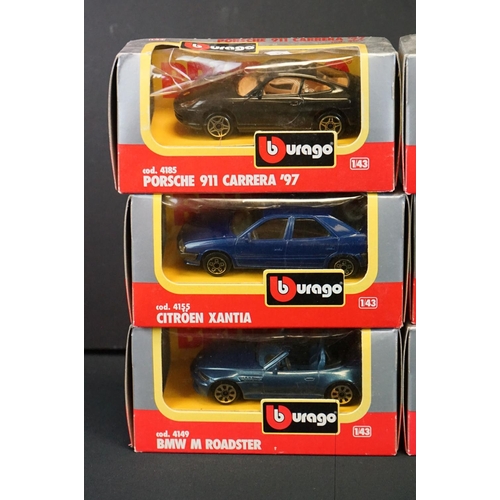 1304 - 11 Boxed Burago 1/43 diecast models to include 4178, 4149, 4175, 4151, 4155, 4192, 4185, 4197, 4136,... 