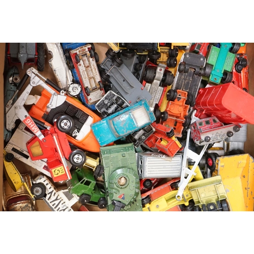 1312 - Around 60 mid 20th C onwards play worn diecast models to include Dinky, Corgi, Matchbox, Husky and T... 