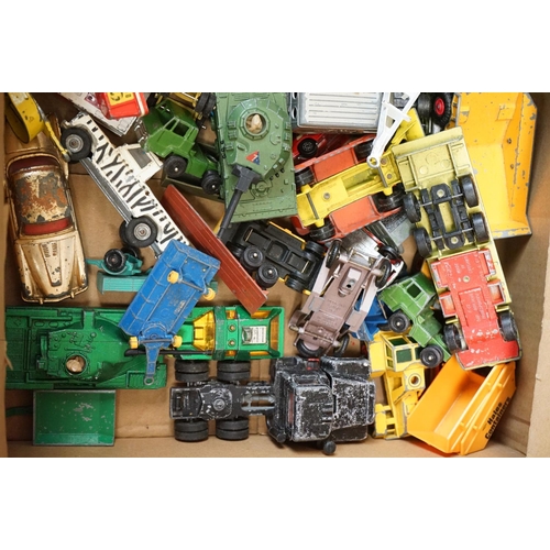 1312 - Around 60 mid 20th C onwards play worn diecast models to include Dinky, Corgi, Matchbox, Husky and T... 