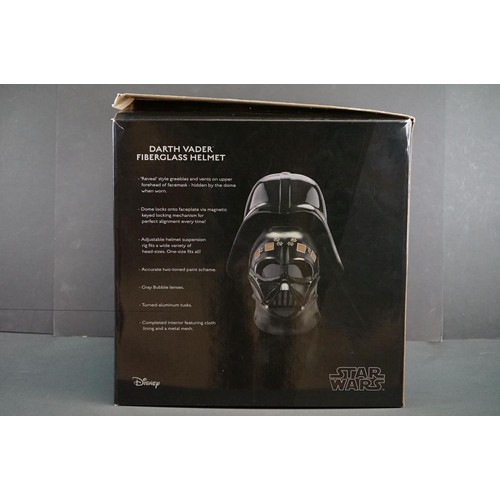 1660 - Star Wars - Anovos Darth Vader full scale replica fiberglass helmet in shop box, helmet has damage t... 