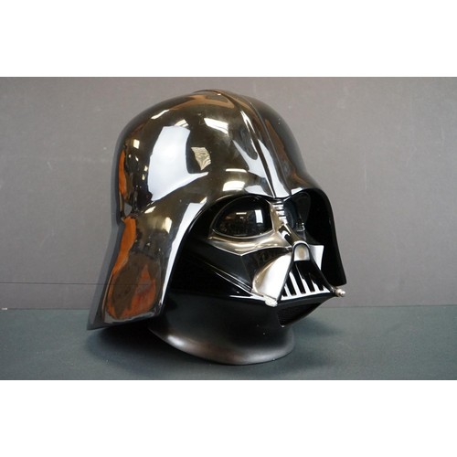 1660 - Star Wars - Anovos Darth Vader full scale replica fiberglass helmet in shop box, helmet has damage t... 