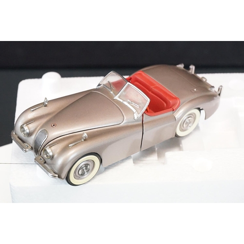 1318 - Boxed Danbury Mint 1949 Jaguar XK 120 diecast model with COA, plus 2 x Franklin Mint The World's Gre... 