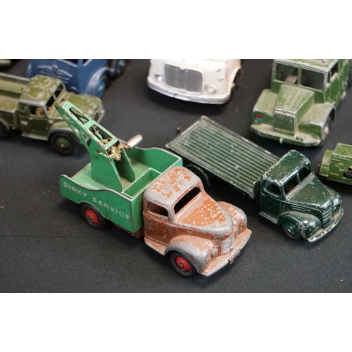 1319 - 23 mid 20th C play worn diecast models, mostly Dinky, to include Dinky 422 Fordson, Dinky Supertoys ... 