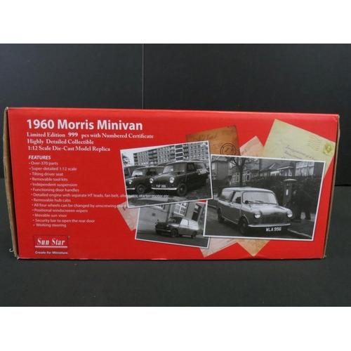 1324 - Boxed Sun Star 1/12 5316 Royal Mail 1960 Morris Mini Van diecast model, complete and ex