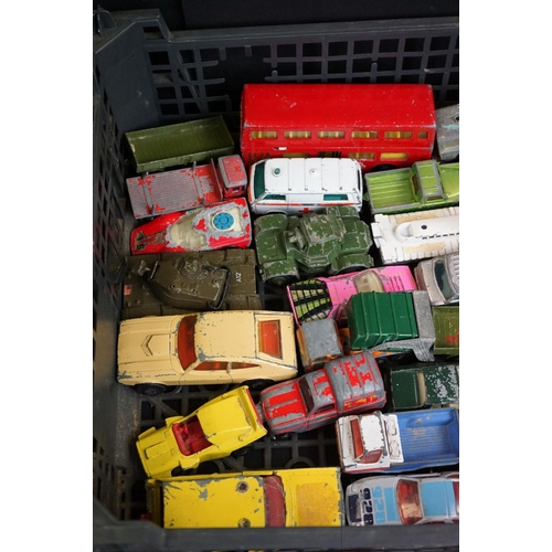 1395 - Over 65 mid 20th C onwards play worn diecast models to include Dinky, Corgi, Matchbox, etc, featurin... 