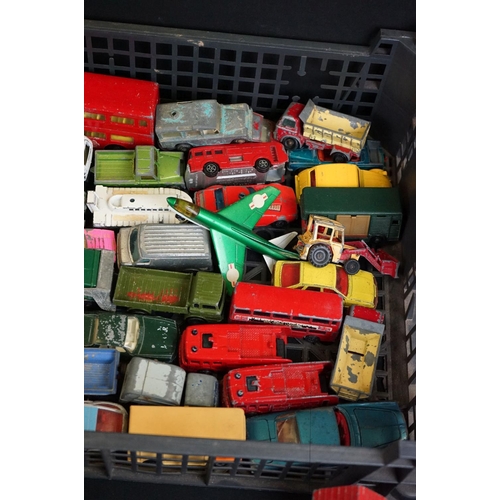 1395 - Over 65 mid 20th C onwards play worn diecast models to include Dinky, Corgi, Matchbox, etc, featurin... 