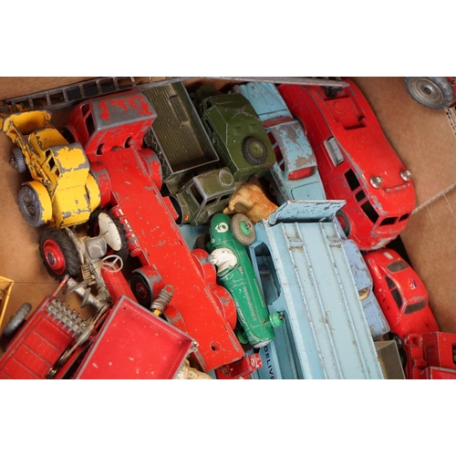 1396 - Over 40 mid 20th C play worn diecast models to include Dinky & Corgi examples featuring road, farmin... 