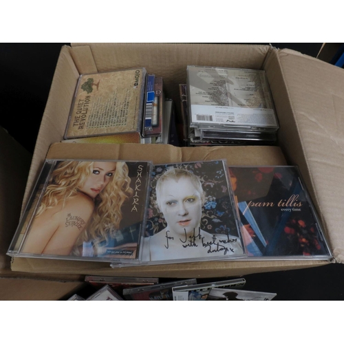 363 - CDs - Around 300 various CDs featuring signed examples, spanning the genres, artists includeElvis Co... 