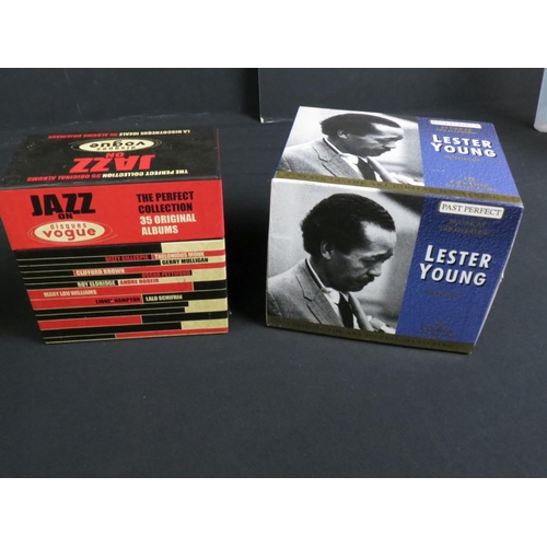 386 - CDs - Four box sets to include 2 x La Discotheque (Miles 20 CDs & Blues 25 CDs), Jazz On Disques Vpg... 