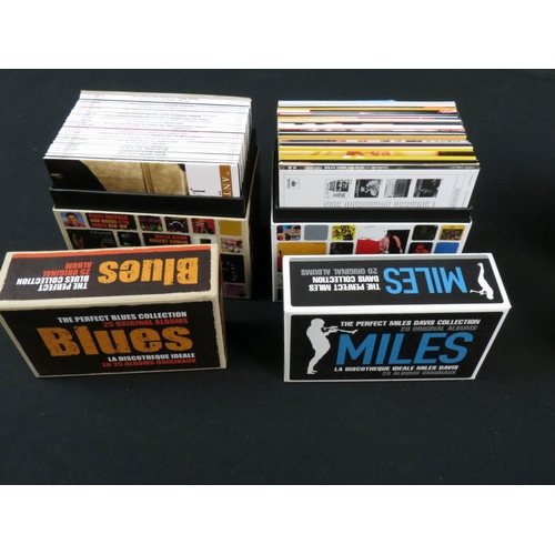 386 - CDs - Four box sets to include 2 x La Discotheque (Miles 20 CDs & Blues 25 CDs), Jazz On Disques Vpg... 