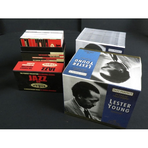 386 - CDs - Four box sets to include 2 x La Discotheque (Miles 20 CDs & Blues 25 CDs), Jazz On Disques Vpg... 