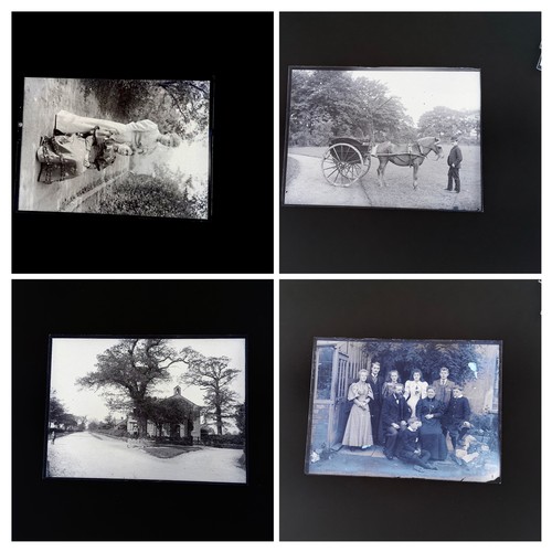 377 - A collection of half plate victorian glass negatives of social history and vintage life.