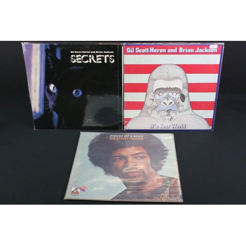 119 - Vinyl - Gil Scott-Heron - 7 rare albums to include: Pieces Of A Man (original USA 1st issue, Flying ... 